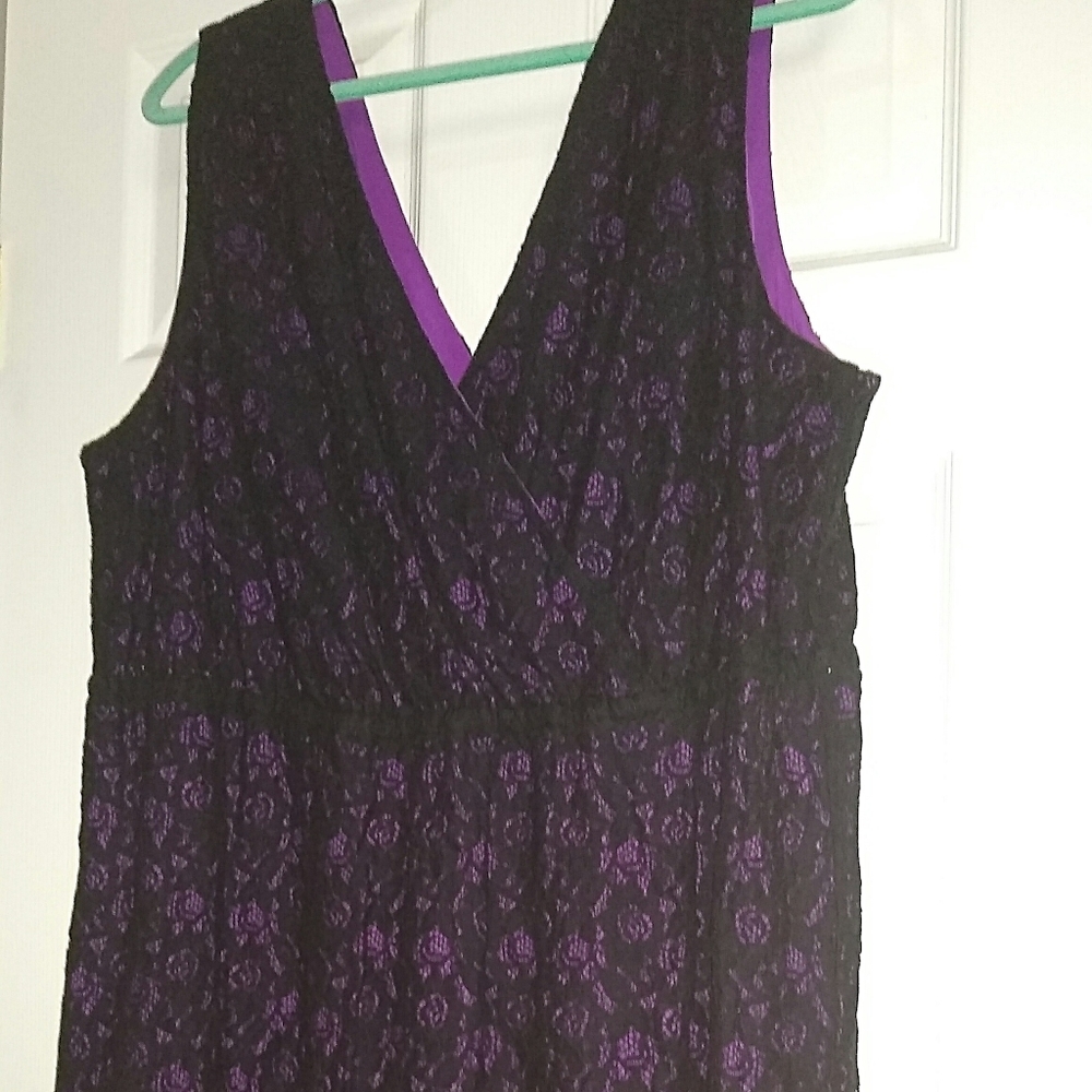 Black & Purple Lace Cocktail Dress